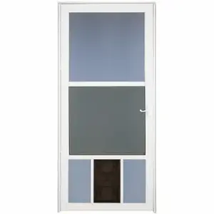 Larson 81 in. H X 36 in. W Aluminum White Full-View Reversible Pet Storm Door Larson 81 in. H X 36 in. W Aluminum White Full-View Reversible Pet Storm Door