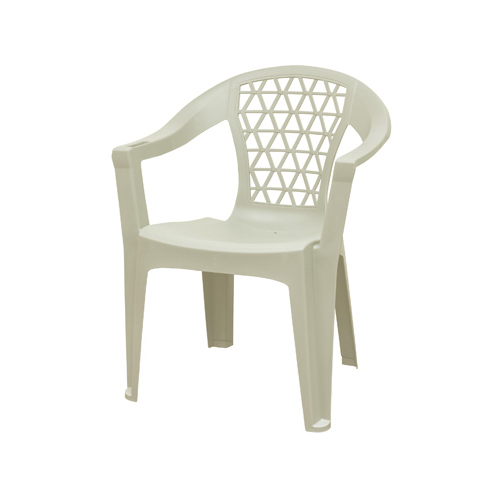 Adams 8220-48-3700 Chair Penza White Polypropylene Frame Stackable