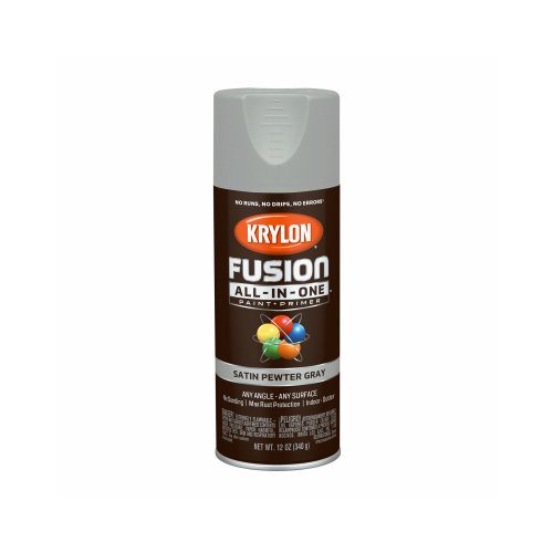 KRYLON K02744007 Fusion Primer and Spray Paint, Gray, 12 oz, Aerosol Can