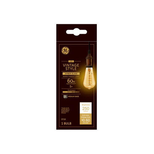 Filament LED Bulb ST19 E26 (Medium) Amber Warm White 60 W Transparent Amber