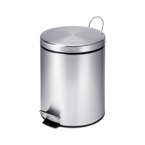 Honey-Can-Do TRS-01449 Trash Can 1.3 gal Silver Stainless Steel Step-On Silver