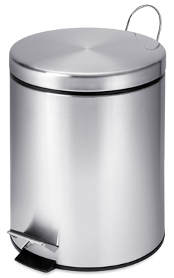 Honey-Can-Do TRS-01449 Trash Can 1.3 gal Silver Stainless Steel Step-On Silver