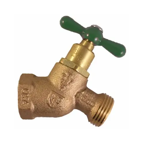 Arrowhead Brass 363LF No-Kink Hose Bibb 3/4" FIP X 3/4" MHT Anti-Siphon Brass Brass