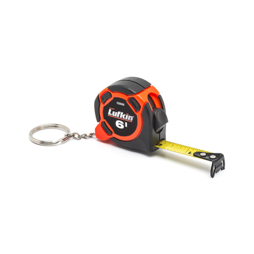 Key Chain Tape Measure 6 ft. L X 0.5" W Mini Hi-Viz Multicolored - pack of 25