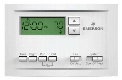 White Rodgers P210 Programmable Thermostat Heating and Cooling Push Buttons White