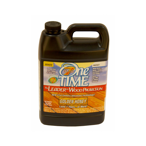 One TIME 00900-XCP4 Wood Preservative Semi-Transparent Matte Golden Honey 1 gal Golden Honey - pack of 4