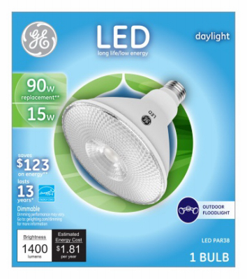 GE 38453 LED Bulb PAR38 E26 (Medium) Daylight 90 Watt Equivalence Frosted