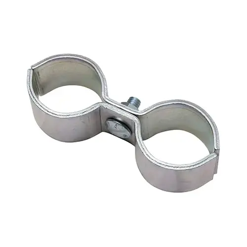 Gate Pipe Clamp 2" L Zinc-Plated Silver Steel Zinc-Plated