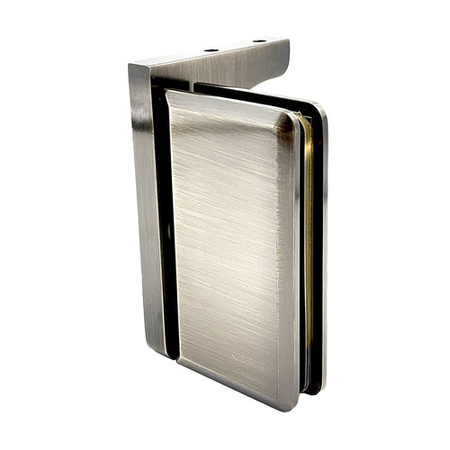 Brixwell H-PIVBGTW-BP Montreal Glass To Wall Shower Door Pivot Hinge With Reversible "L" Bracket Brushed Pewter