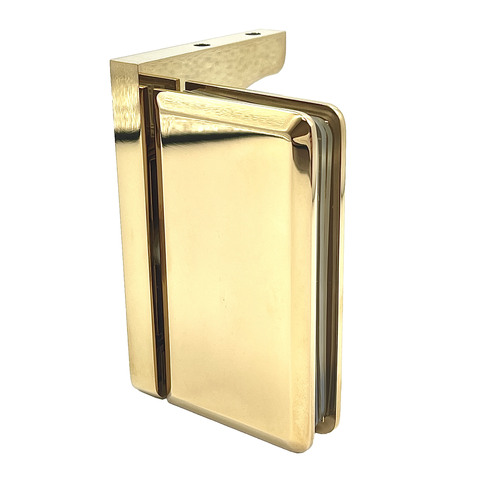 Brixwell H-PIVBGTW-GP Montreal Glass To Wall Shower Door Pivot Hinge With Reversible "L" Bracket 24K Gold
