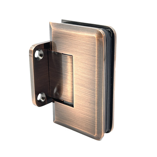 Premier Series Glass To Wall Mount Shower Door Hinge With Short Back Plate Antique Copper