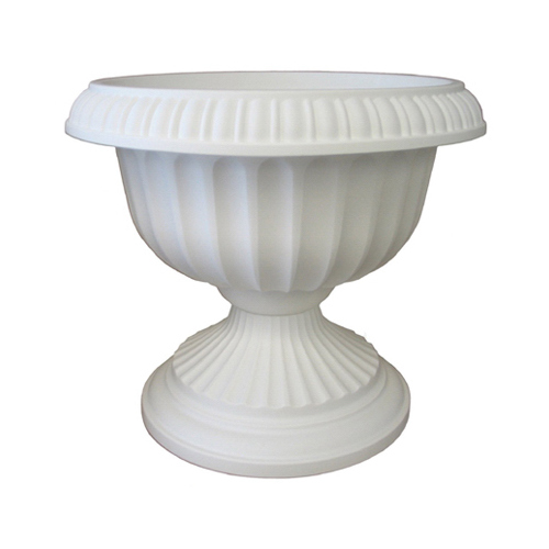 Bloem GU12-09 Flower Pot Grecian Urn 10.5" H X 12" D Plastic Casper White Casper White