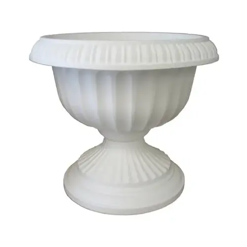 Flower Pot Grecian Urn 10.5" H X 12" D Plastic Casper White Casper White