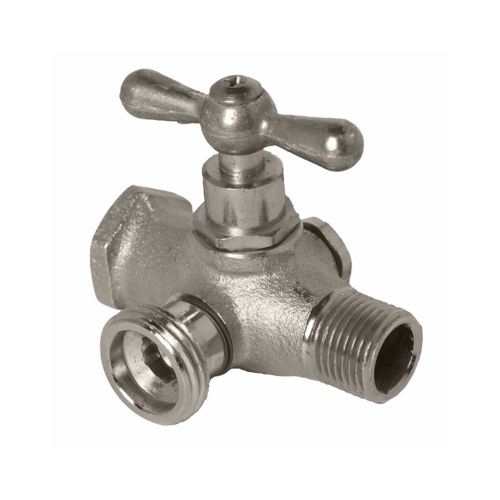 Washing Machine Valve, Heavy-Duty, Red Brass, Satin