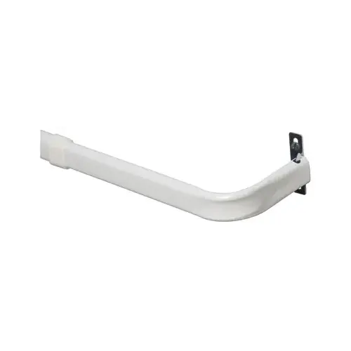 Kenney KN511 Curtain Rod, 1 in Dia, 28 to 48 in L, Steel, White