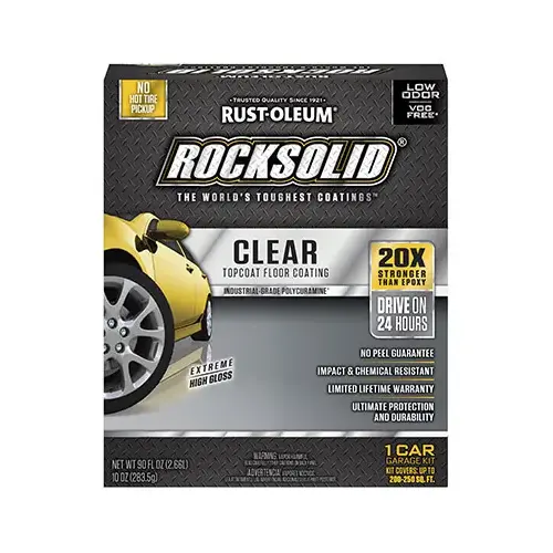 Garage Floor Coating Kit RockSolid High-Gloss Clear 90 oz Clear