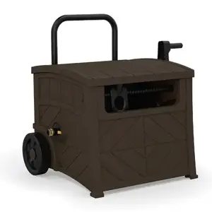 Suncast Baywood 150 ft. Brown Retractable Wheeled Hideaway Hose Reel Suncast Baywood 150 ft. Brown Retractable Wheeled Hideaway Hose Reel