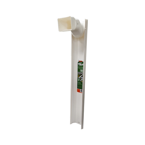 Frost King GWS3W PALLET Downspout Extender, 6 ft L Extended, Plastic, White, For: 2 x 3 in and 3 x 4 in Downspouts