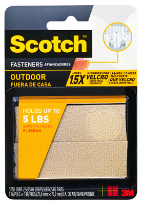 SCOTCH RF5730 Fastener Small Plastic 3" L Clear Pair