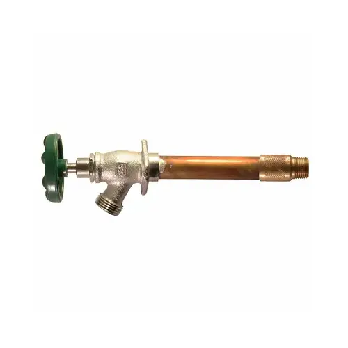 Arrowhead 456-04LF 456 Series Wall Hydrant, 1/2 in Inlet, MIP x Copper Sweat Inlet, 3/4 in Outlet, 13 gpm Satin