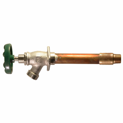 Arrowhead 456-04LF 456 Series Wall Hydrant, 1/2 in Inlet, MIP x Copper Sweat Inlet, 3/4 in Outlet, 13 gpm Satin