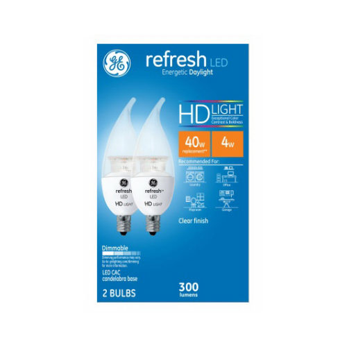 LED Bulb Refresh CAC E12 (Candelabra) Daylight 40 W Clear Pair