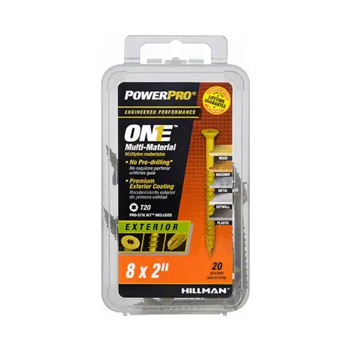 Multi-Material Screw POWERPRO ONE No. 8 X 2" L Star Flat Head Bronze