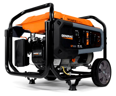 Generac 7686 GP Portable Generator, 66.6, 33.3 A, 120/240 V, Oil, 7.9 gal Tank, 11 hr Run Time Black/Orange