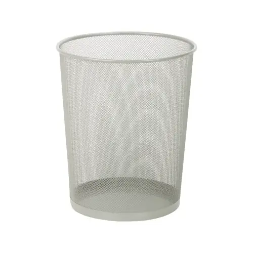 Honey-Can-Do TRS-02101 Wastebasket 2.1 gal Silver Metal Open Top Silver