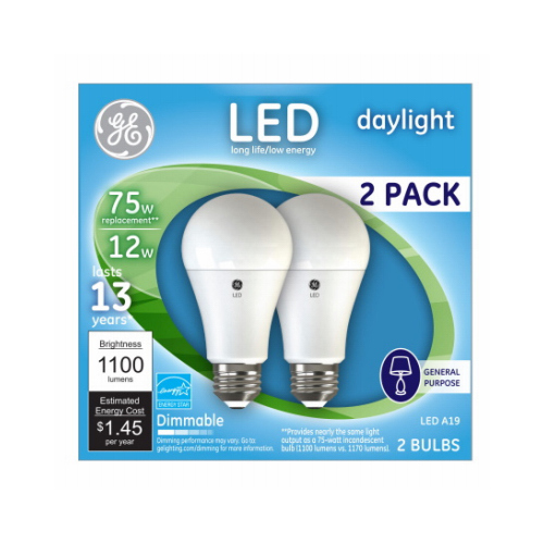 LED Bulb A21 E26 (Medium) Daylight 75 W Frosted Pair