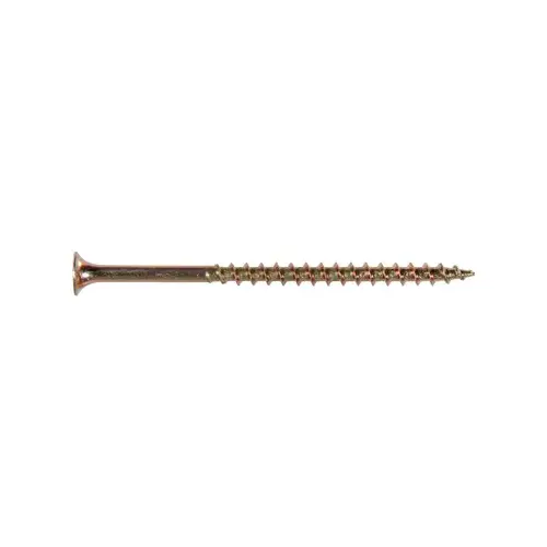 Wood Screws, Interior, Phillips Head, Zinc & Yellow, 3-In. x #8, 1-Lb.