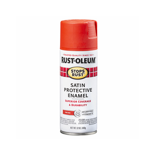 Stops Rust 12 Oz. Satin Fire Red Spray Paint Protective Enamel