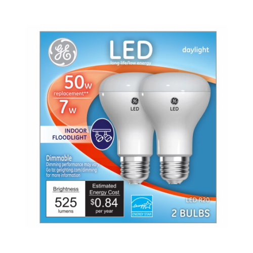 LED Bulb R20 E26 (Medium) Daylight 50 Watt Equivalence Clear Pair