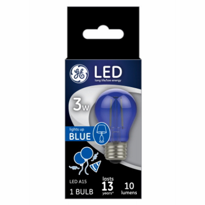 GE 93116857 LED Bulb A15 E26 (Medium) Blue 40 Watt Equivalence Clear