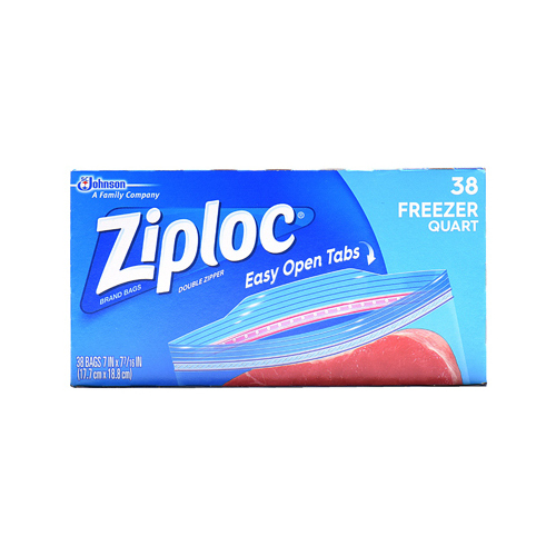 ZIPLOC 00381 Freezer Bag 1 qt Clear Clear