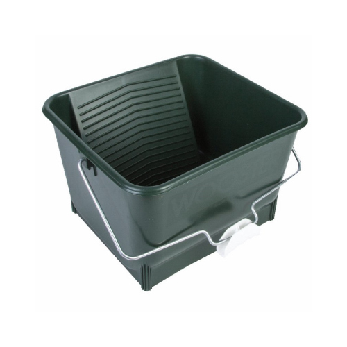 Paint Roller Bucket, 4 gal Capacity, Polypropylene, Green, Comfort-Grip Handle