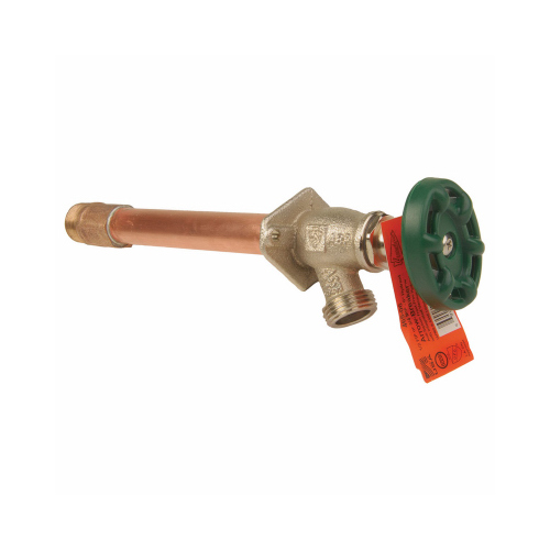 Arrowhead Brass 465-10QTLF Wall Hydrant 3/4 MHT T X 3/4 S MIP Anti-Siphon Brass Rough