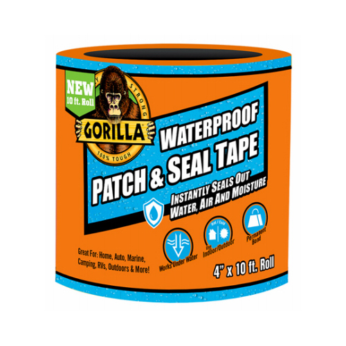 Gorilla 4612502 4 in. x 10 ft. Black Waterproof Patch and Seal Tape