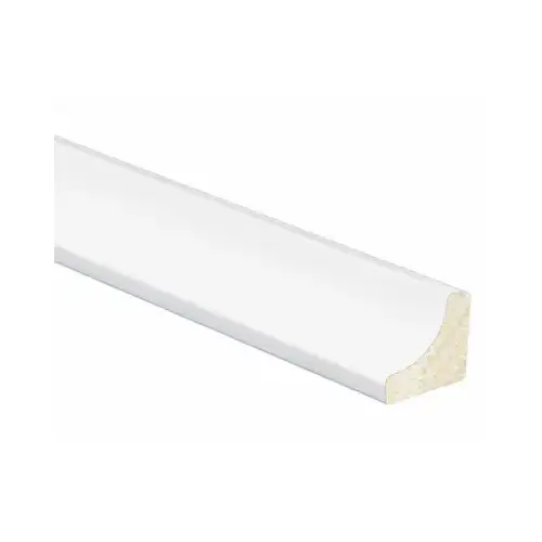 100 Cove Moulding, 8 ft L, 11/16 in W, Polystyrene, Crystal White