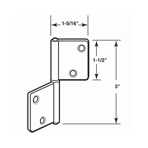 N 7025 Door Hinge, Steel, Brass Pair