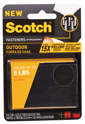 SCOTCH RF5731 Outdoor Mounting Fasteners, Black, 1 x 3-In - pair