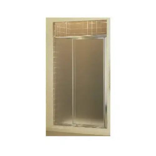 Shower Door, Tempered Glass, Textured Glass, Framed Frame, Aluminum Frame Silver