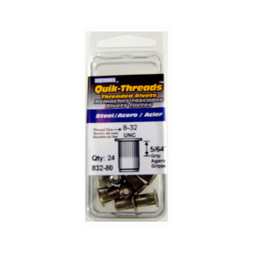 Rivets Threaded Inserts Steel Gold Gold - pack of 5