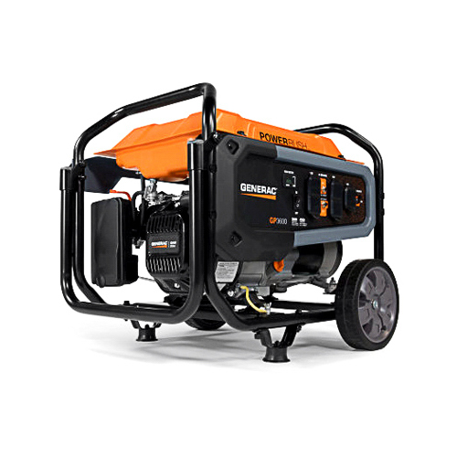 GP Portable Generator, 54.2/27.1 A, 120/240 V, Oil, 6.9 gal Tank, 10.5 hr Run Time, Recoil Start Black/Orange