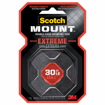 SCOTCH 414H Double-Sided Mounting Tape Scotch-Mount 60" L X 1" W Black