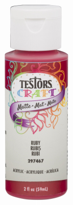 Testors 297467 Craft Paint, Matte, Ruby, 2 oz, Bottle