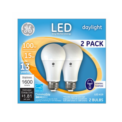 LED Bulb A21 E26 (Medium) Daylight 100 W Frosted Pair