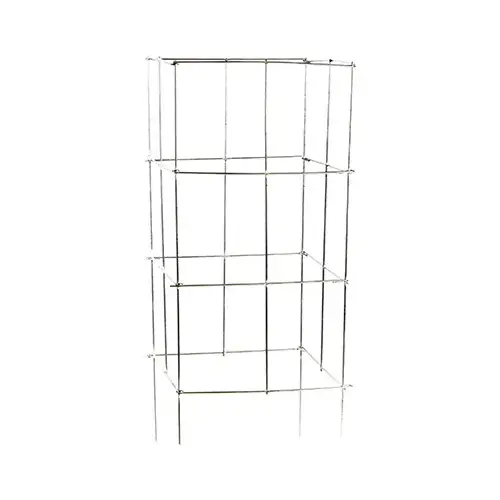 Plant Support, 42 in L, 16 in W, Galvanized Steel Gray