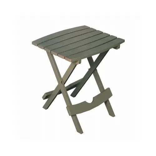 Side Table Quik-Fold Gray Rectangular Resin Folding Gray