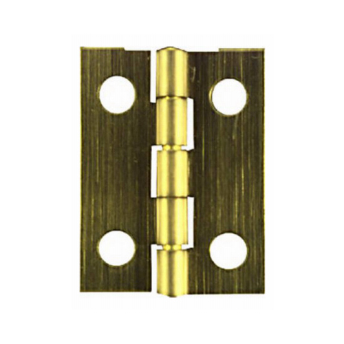 Decorative Narrow Hinge, 1 in H Door Leaf, 0.02 in Thick Door Leaf, Brass, Antique Brass - pack of 10